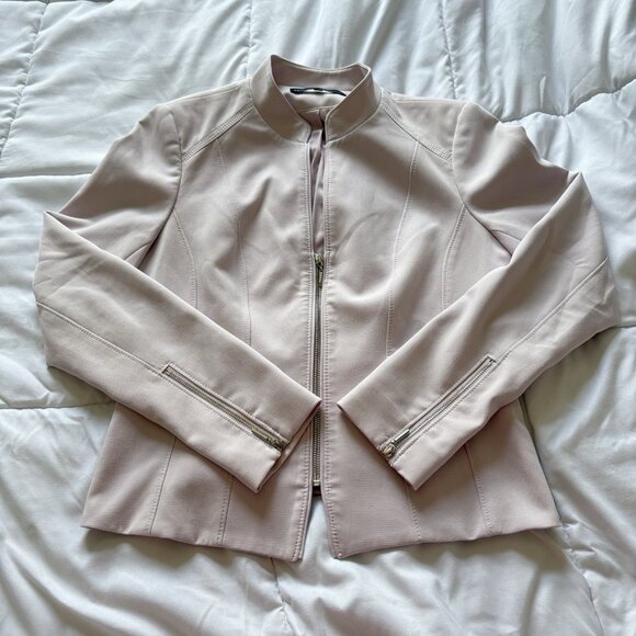 White House Black Market Light Pink Cropped Blazer Jacket Womens Size Small - Picture 1 of 9